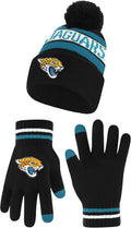 Ultra Game Adults NFL Super Soft Winter Beanie & Touch Gloves - Unisex
