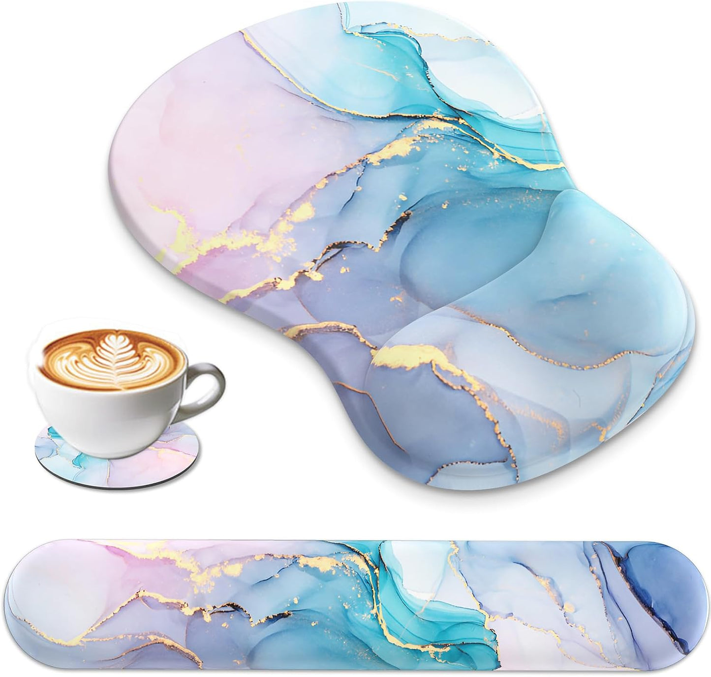 AKIT Ergonomic Marble Mouse Pad | Wrist Rest Support