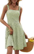 Women's Square Neck Summer Dress with Pockets - Midi A-Line