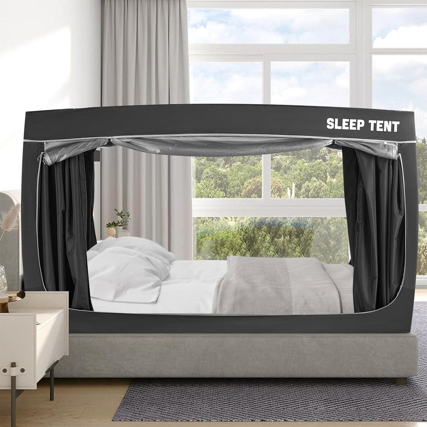 BORNA 80% Blackout Bed Tent for Privacy