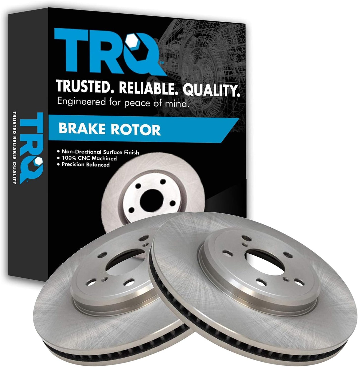 TRQ Front Brake Rotors Set Vented for 2001-2006 Lexus LS430