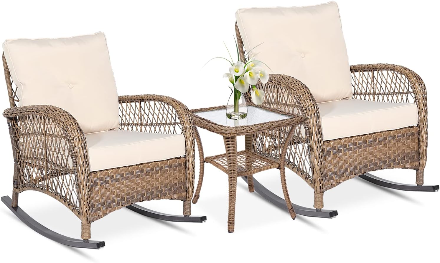 VIVIJASON 3-Piece Outdoor Conversation Bistro Set for Relaxation