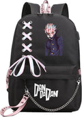 Anime DanDaDan Backpack Daypack Laptop Bag with USB Port and Headphone