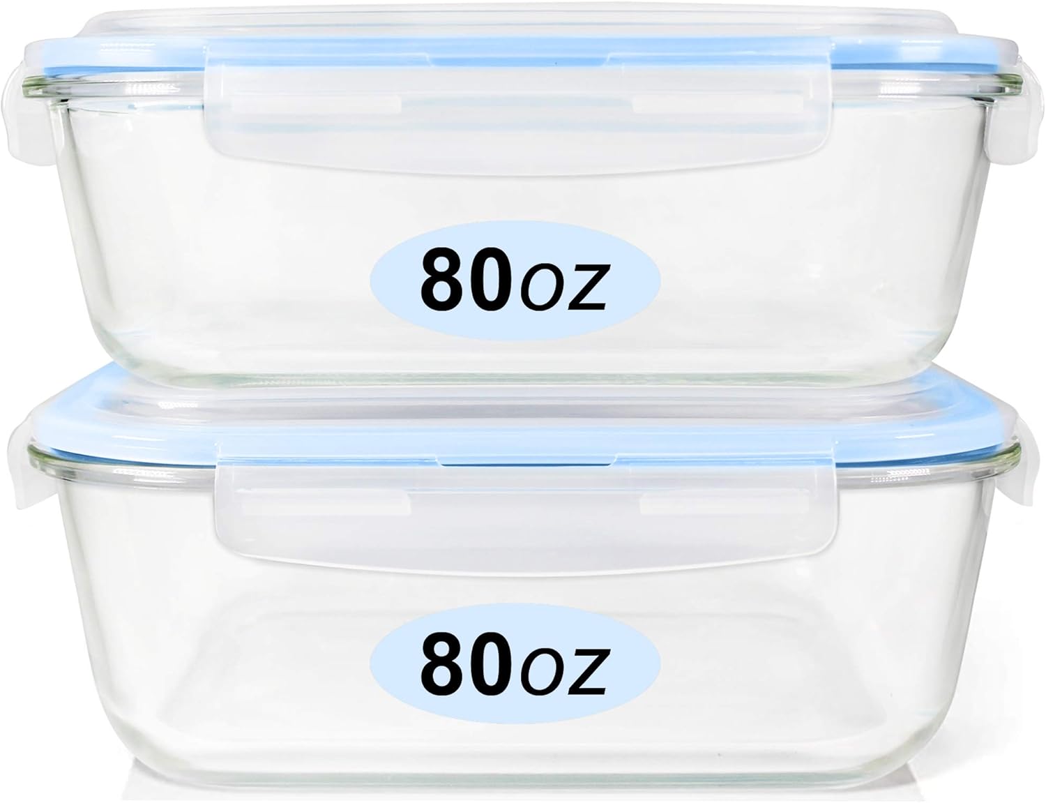 Large Glass Food Storage Containers Set with Leak Proof Lids