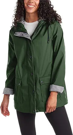 URBAN REPUBLIC Women's Raincoat - Water Resistant Windbreaker Jacket