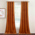 StangH Orange Velvet Curtains 108 in Long - Thermal Blackout Panels