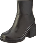 Platform Ankle Boots with Crepe Textured Heel - Comfortable Height