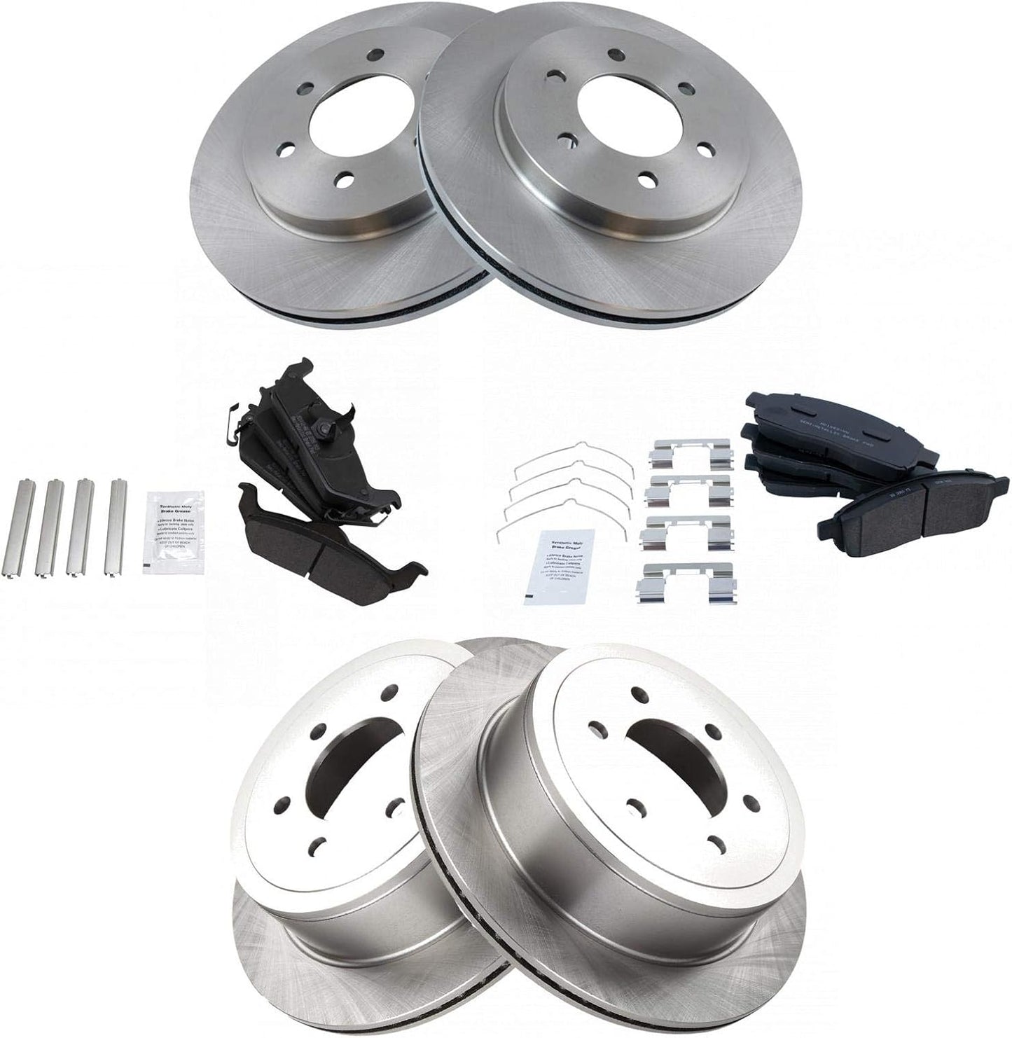TRQ Front and Rear Brake Pad & Rotor Kit for Ford F-150