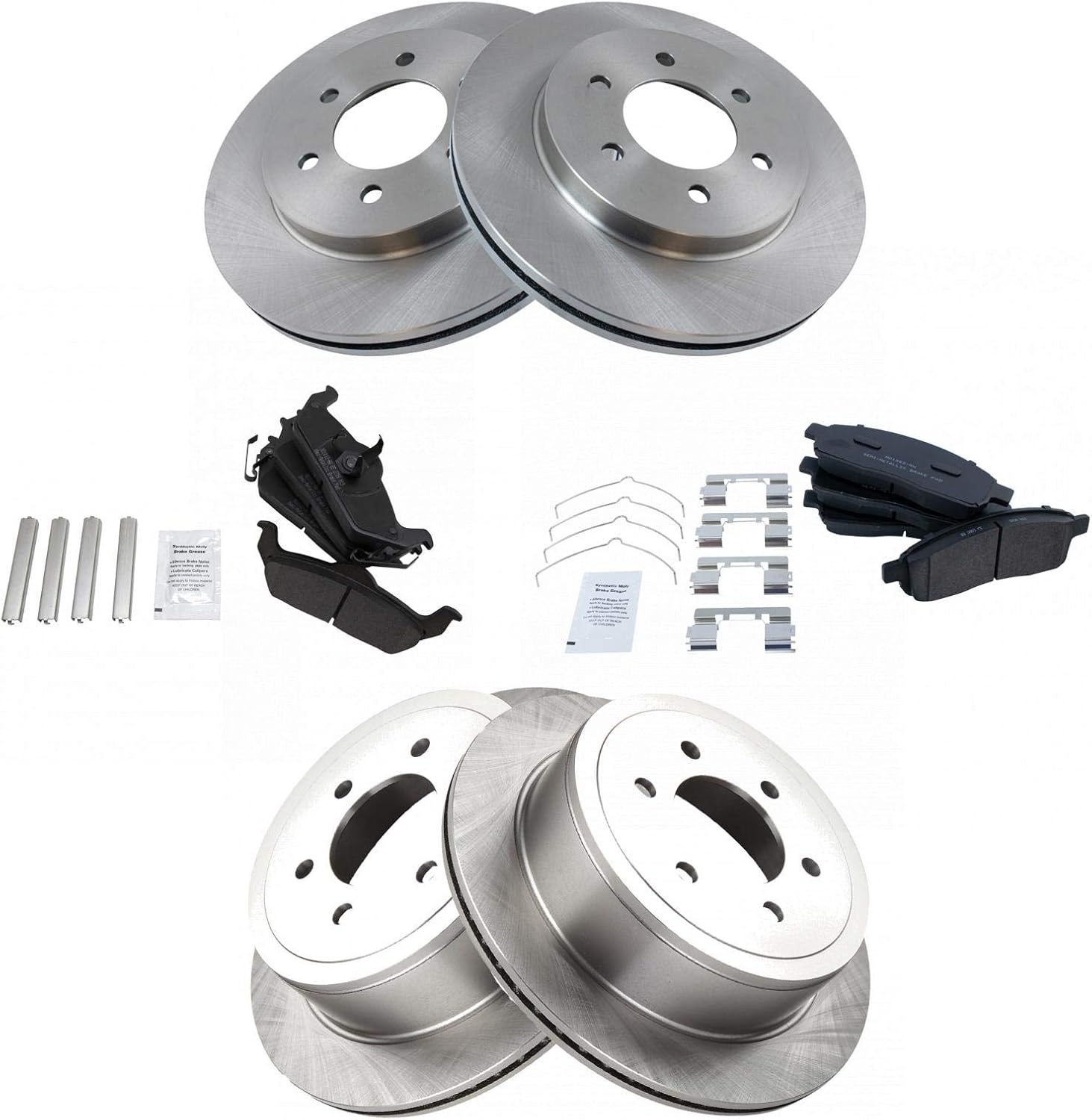 TRQ Front and Rear Brake Pad & Rotor Kit for Ford F-150