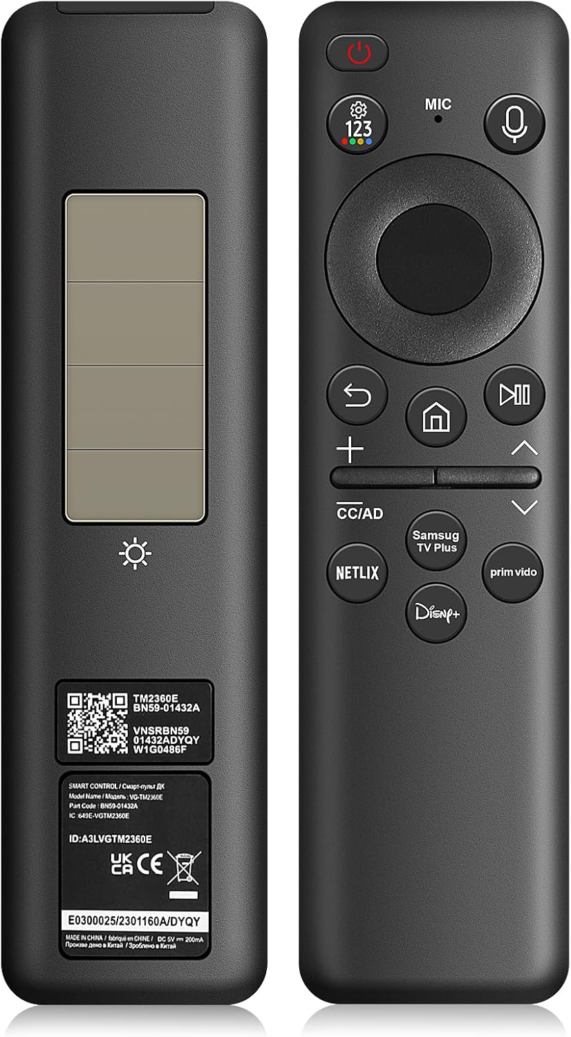 Solar Voice Remote for Samsung Neo QLED TVs - Rechargeable & Compatible
