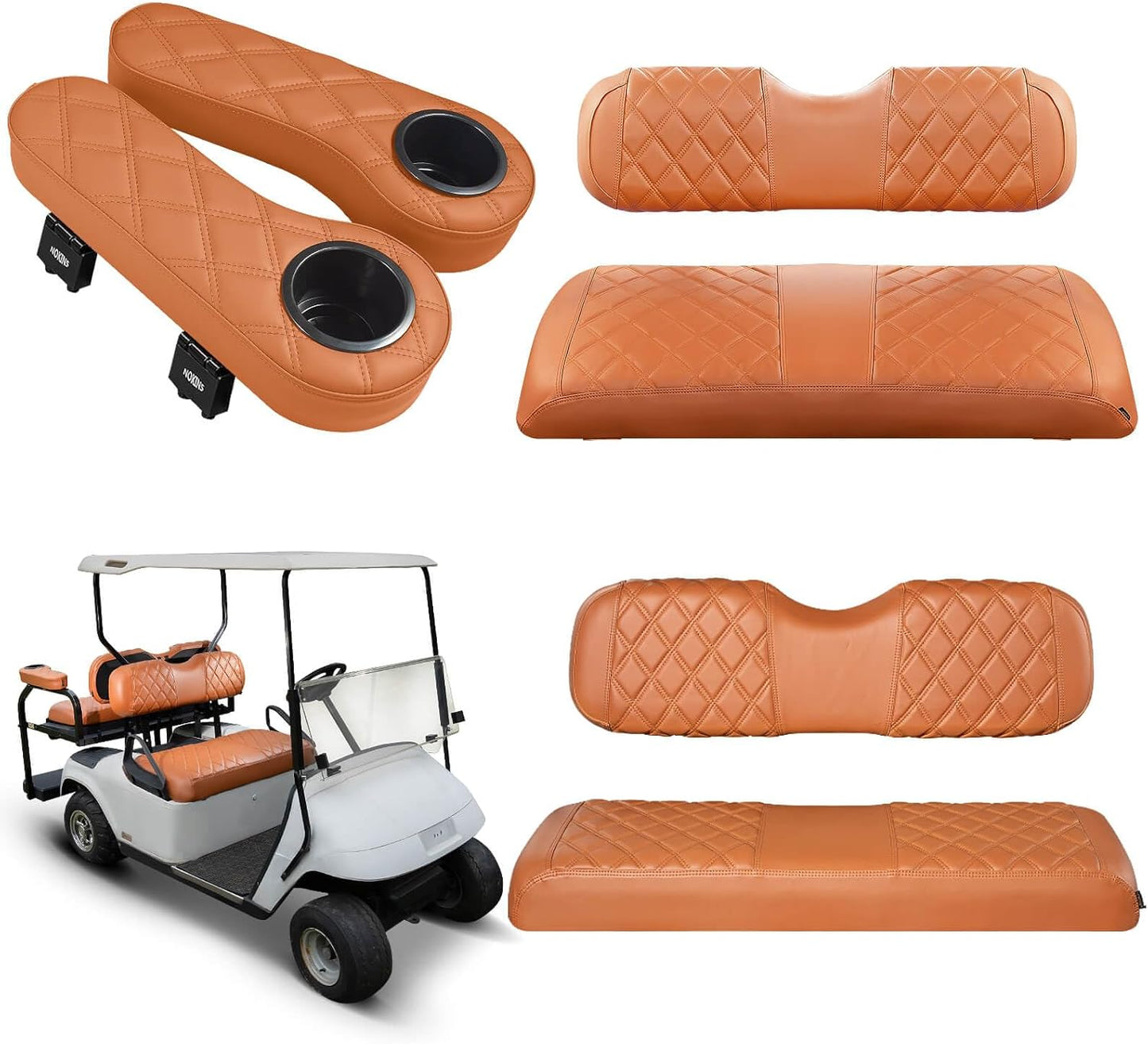 NOKINS Golf Cart Seat Covers for EZGO TXT RXV 1ft Tube