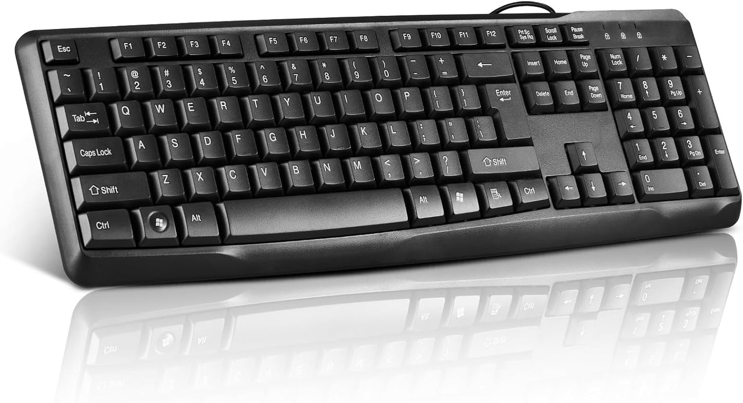 Silent-Touch USB Keyboard with Large Number Pad