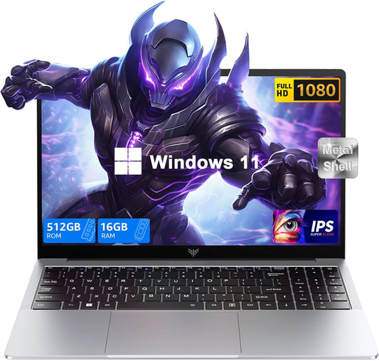 2025 Gaming Laptop: Intel N150 Quad-Core, 16GB RAM, 512GB SSD, Windows 11, USB3.2