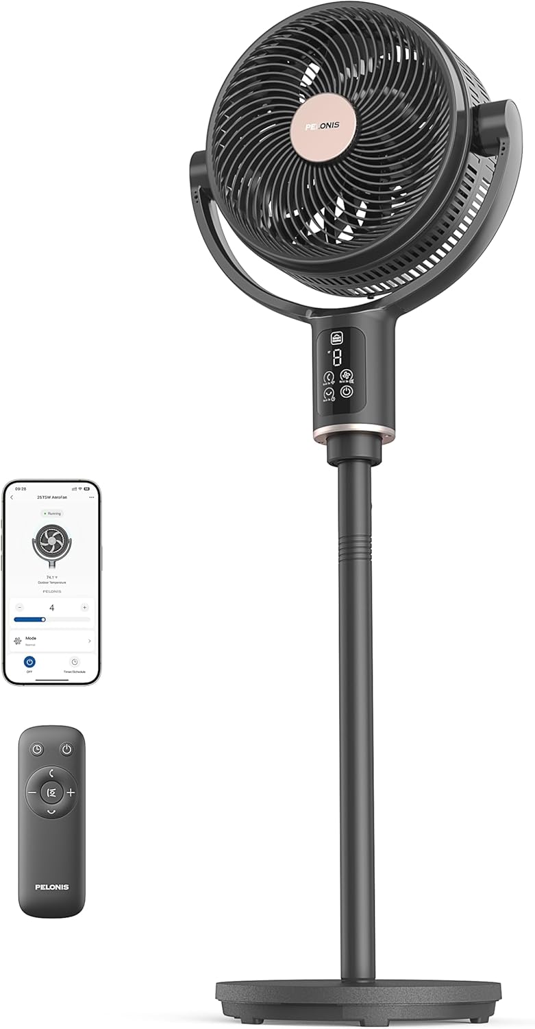 Smart Pedestal Fan with Dual Blades and Whisper-Quiet Design