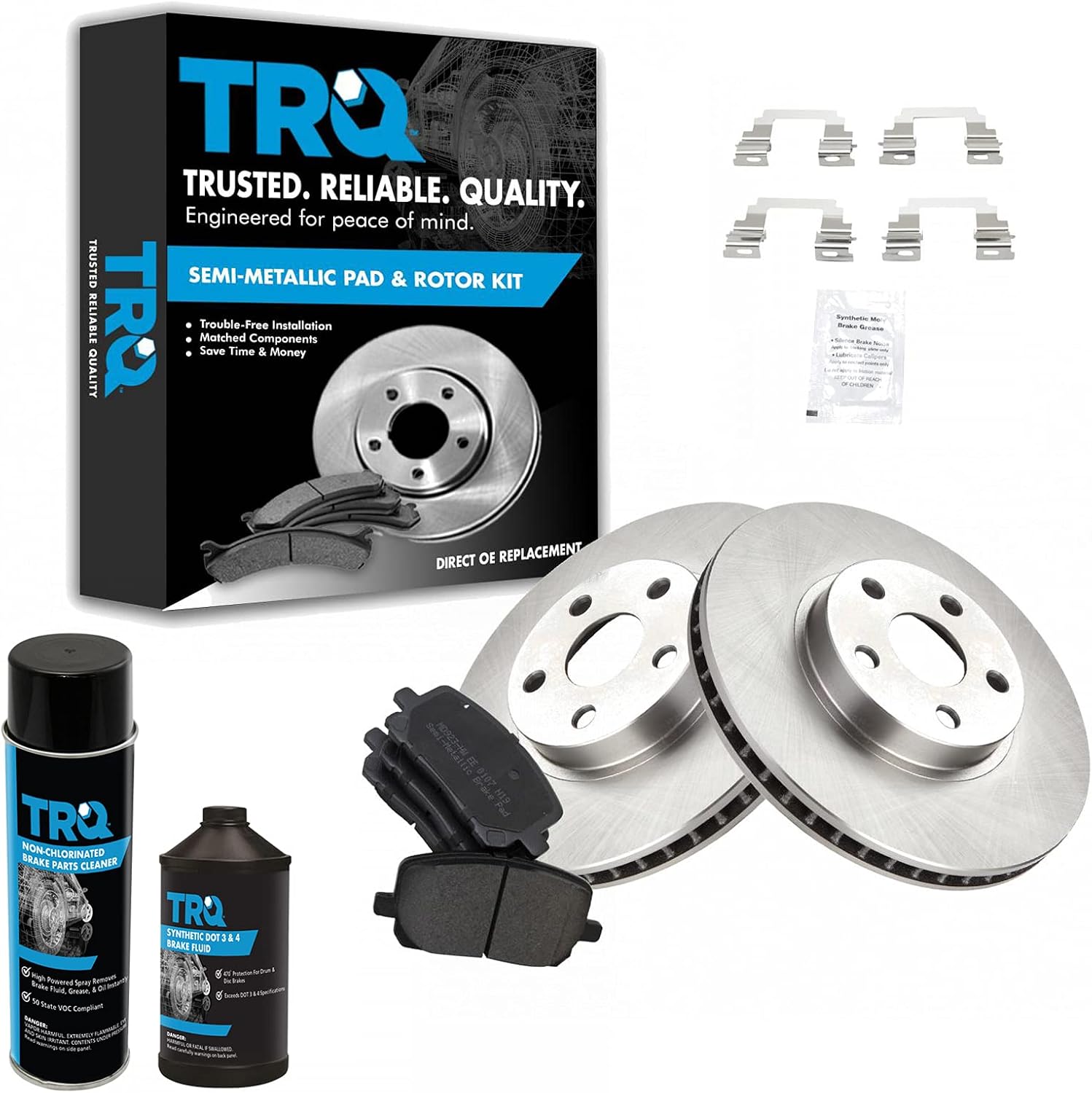 TRQ Front Brake Pad & Rotor Kit for Pontiac Vibe & Corolla
