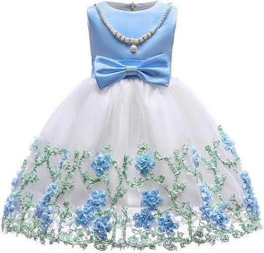 NSSMWTTC Flower Girls Wedding Embroidery Dresses for Toddlers