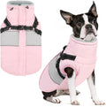 SUNFURA Dog Winter Coat Waterproof Fleece Jacket with Built-In Harness