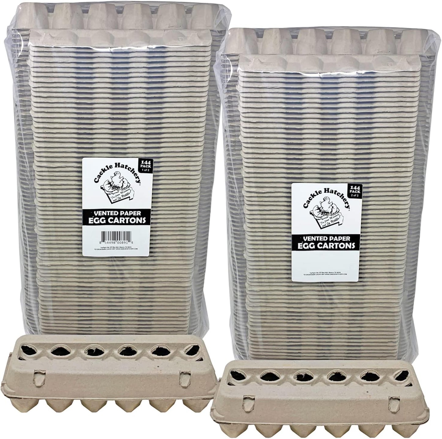 Vented Paper Pulp Egg Cartons for 1 Dozen Chicken Eggs