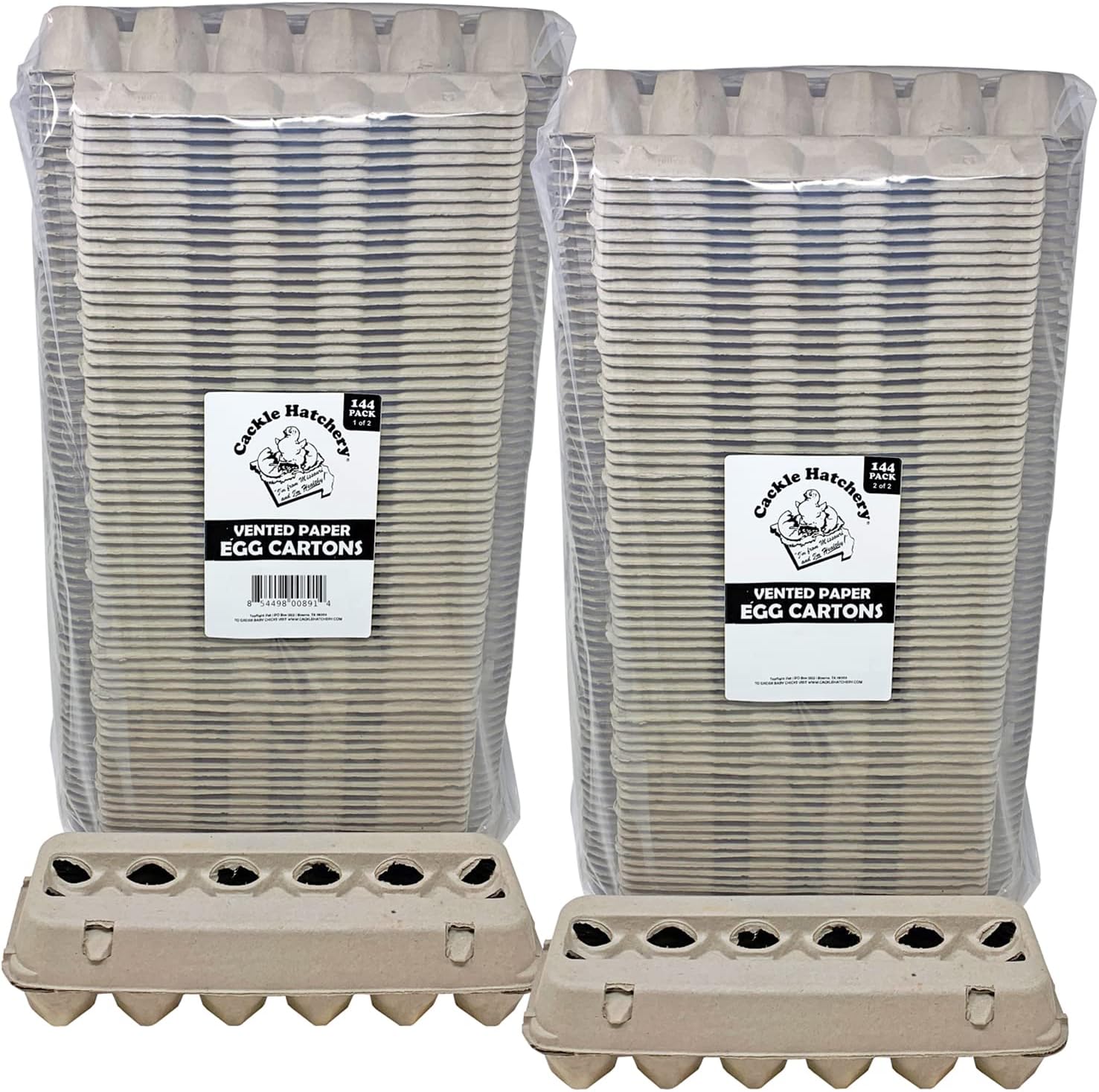 Vented Paper Pulp Egg Cartons for 1 Dozen Chicken Eggs