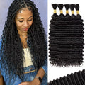12A Human Braiding Hair for Boho Braids 5 Bundles 14in - Natural Deep