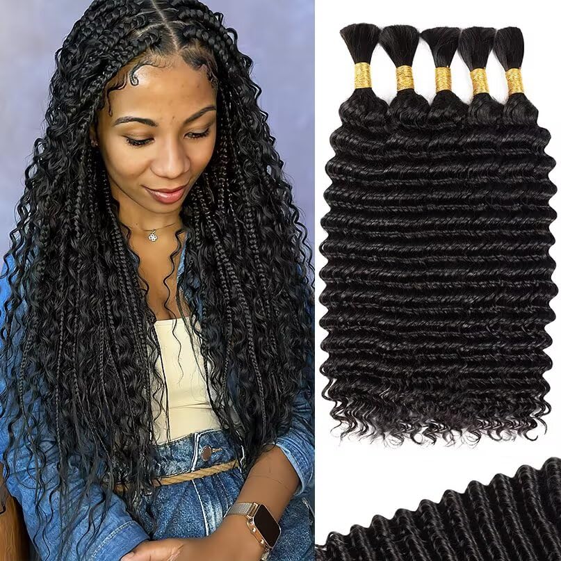 12A Human Braiding Hair for Boho Braids - 14 Inch Deep Wave