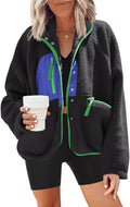 Nirovien Womens Fuzzy Fleece Jacket Button Down Sherpa (Style CS5V)
