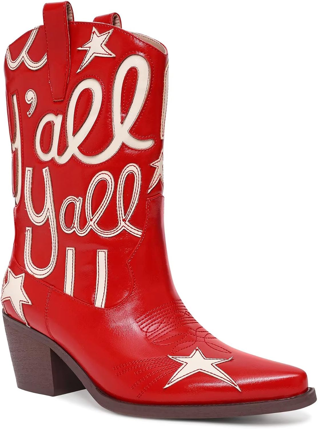 Metallic Cowboy Boots for Women with Stylish Embroidery Design
