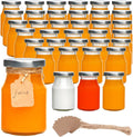 Accguan 6oz Glass Milk Bottles with Silver Caps and Tags - Clear 36