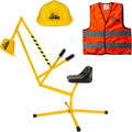 Big Dig Excavator Ride-On Toy Set w/Safety Vest & Helmet - Outdoor