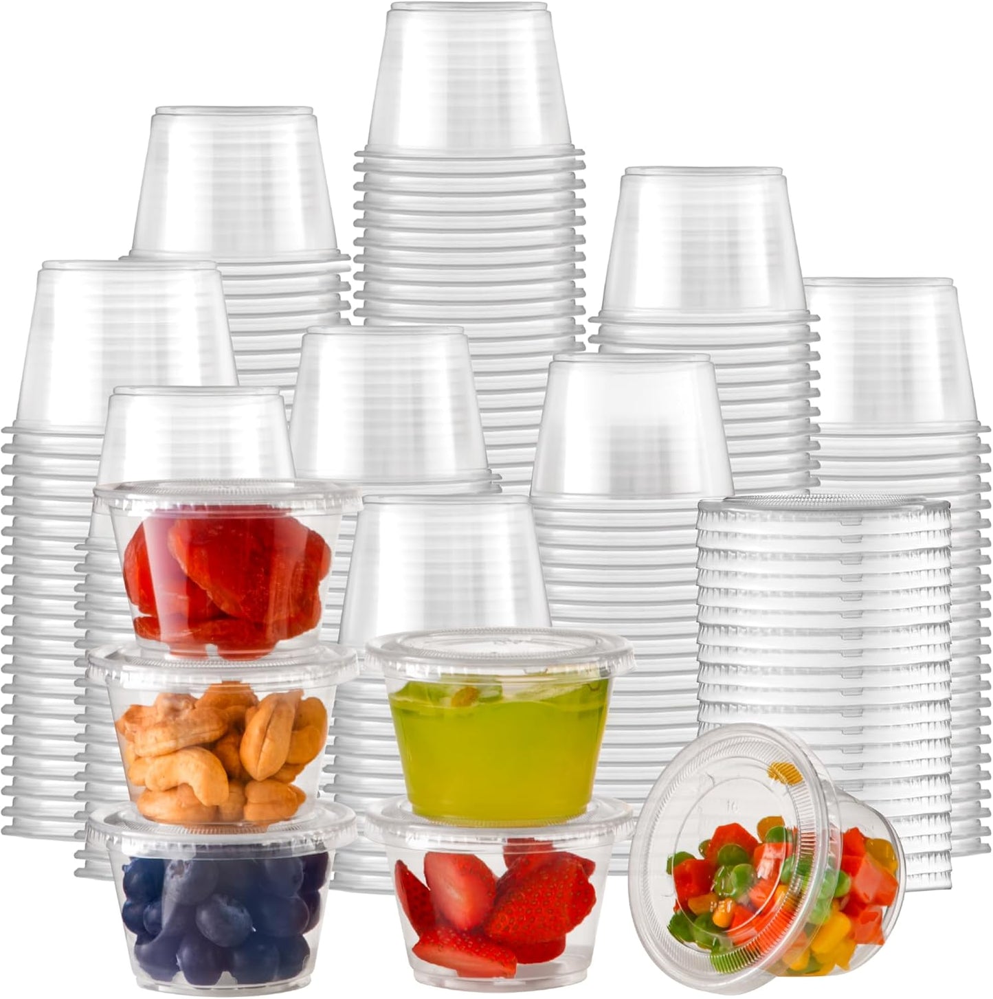 Fit Meal Prep 1250 Pack 4 oz Jello Shot Cups with Lids