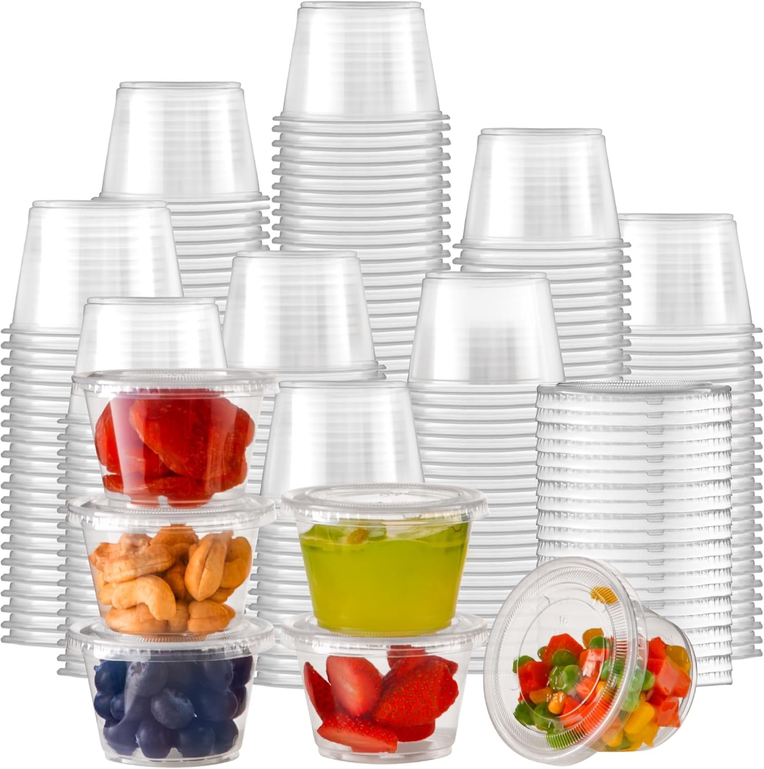 Fit Meal Prep 1250 Pack 4 oz Jello Shot Cups with Lids