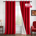 100% Blackout Velvet Curtains 84 in Red - Insulated Luxury Drapes