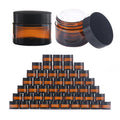 OverNews 2oz Amber Glass Jar Travel Size - Durable Leakproof Mini Jars