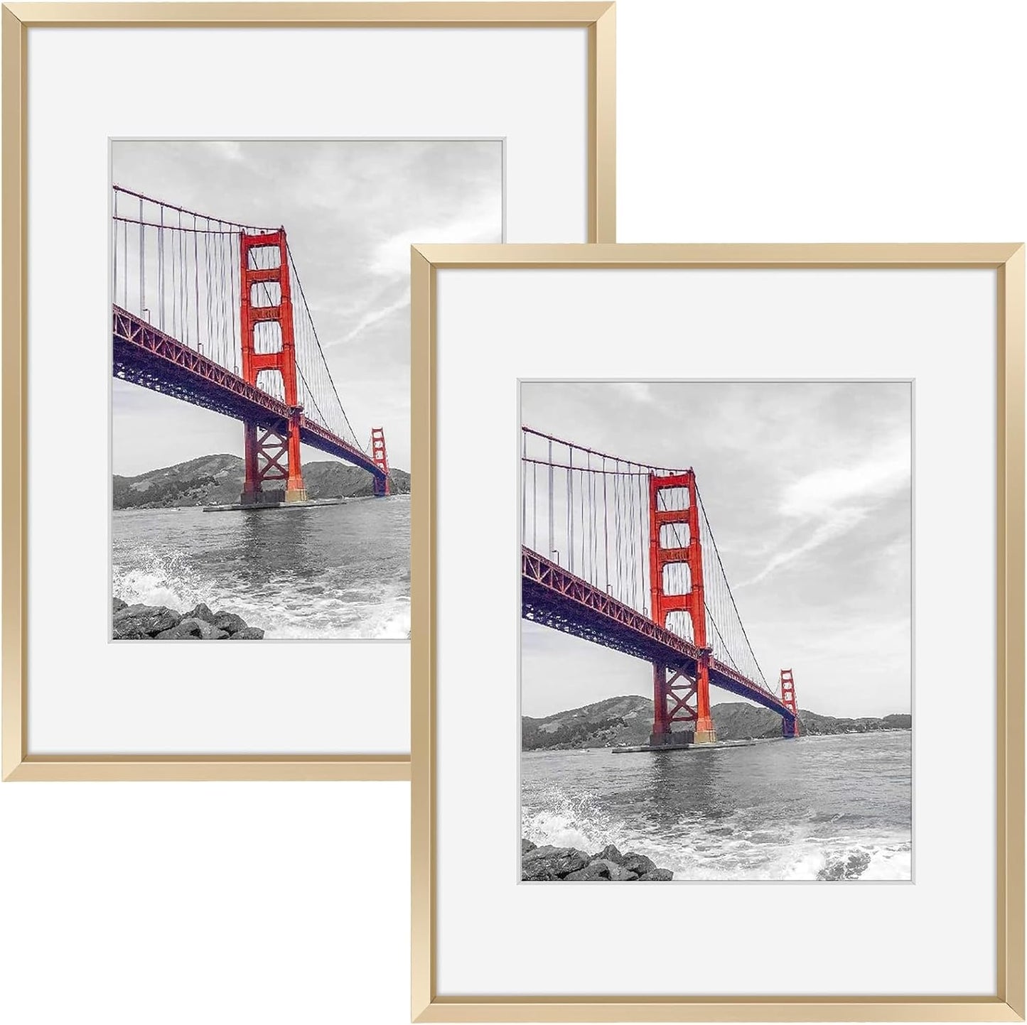 Frametory 11x14 Metal Picture Frame with Mat for 8x10 Photos