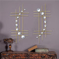 ZEXUIRU Bling Metal Wall Art 2 Set - Jeweled Starburst Decor