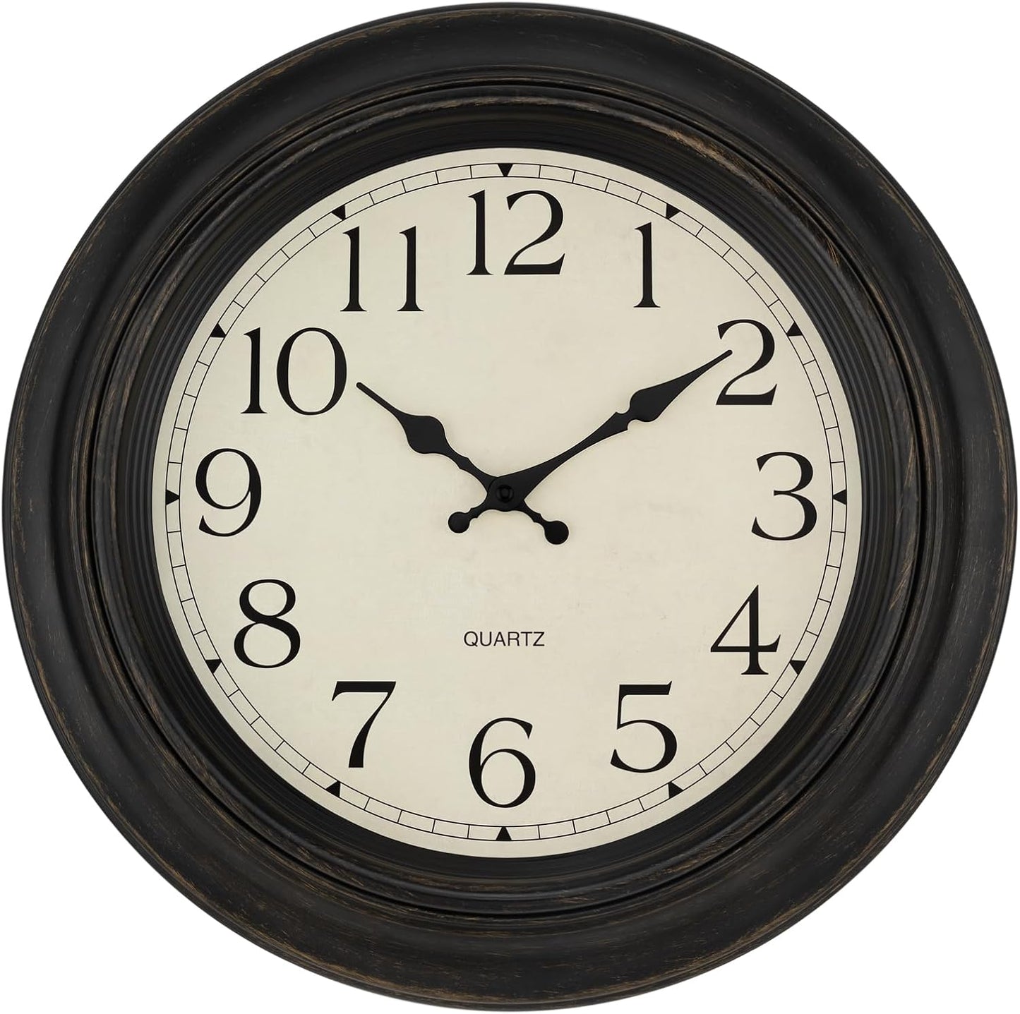 Foxtop Large Wall Clock 18 Inch Silent Non Ticking Vintage Style
