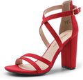 DREAM PAIRS Womens Chunky Heels 4 in High Multi Strap Soft Comfort