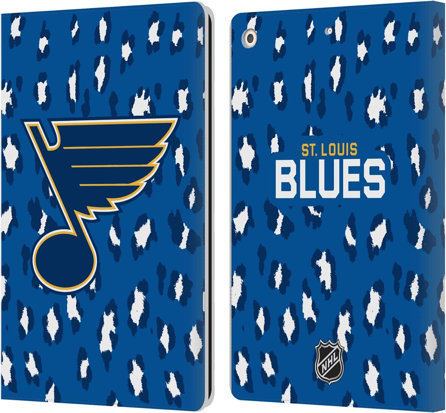 NHL Leopard Pattern St Louis Blues Leather Wallet Case for iPad