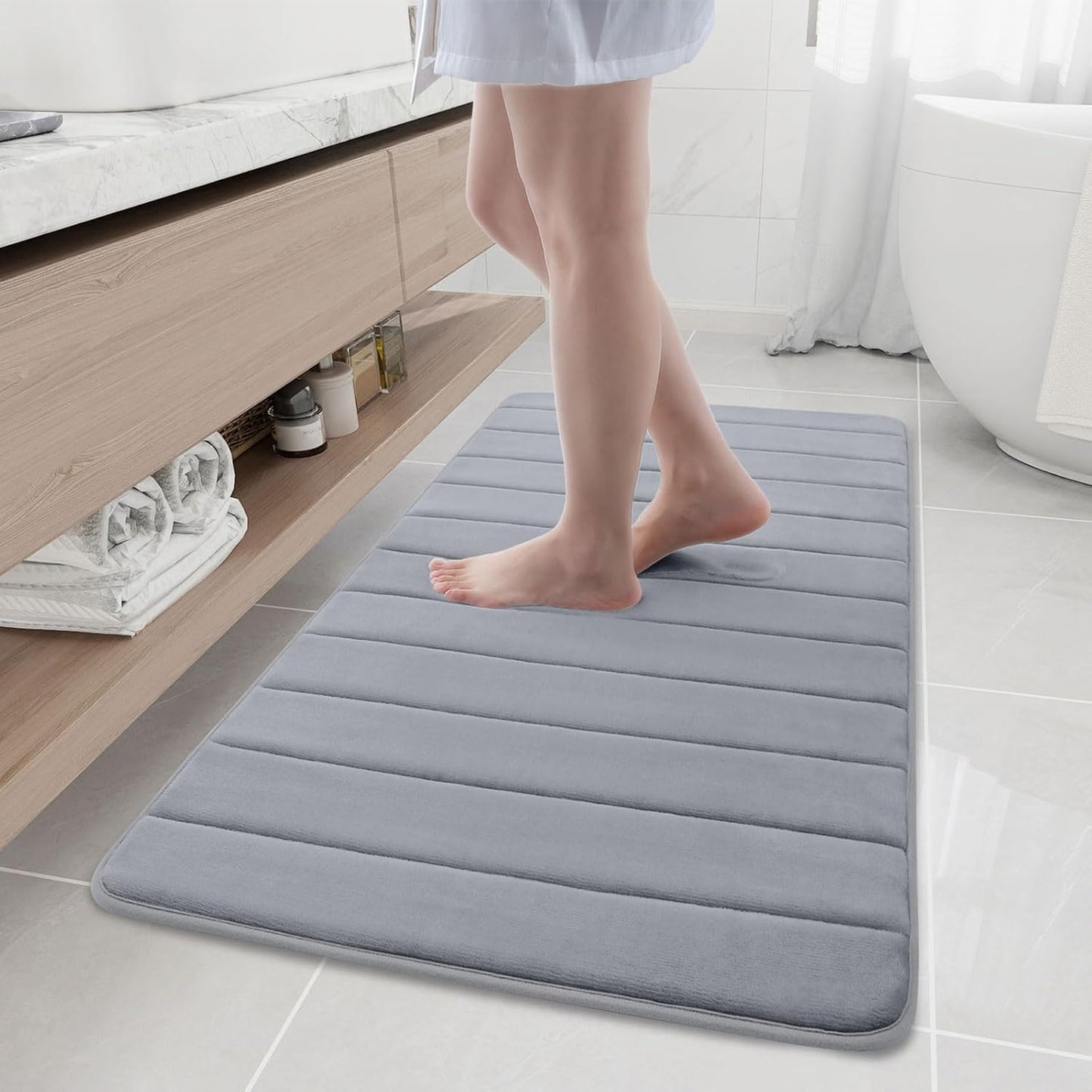 Buganda Memory Foam Bath Mat - Ultra Soft Non-Slip Rug 47in x 24
