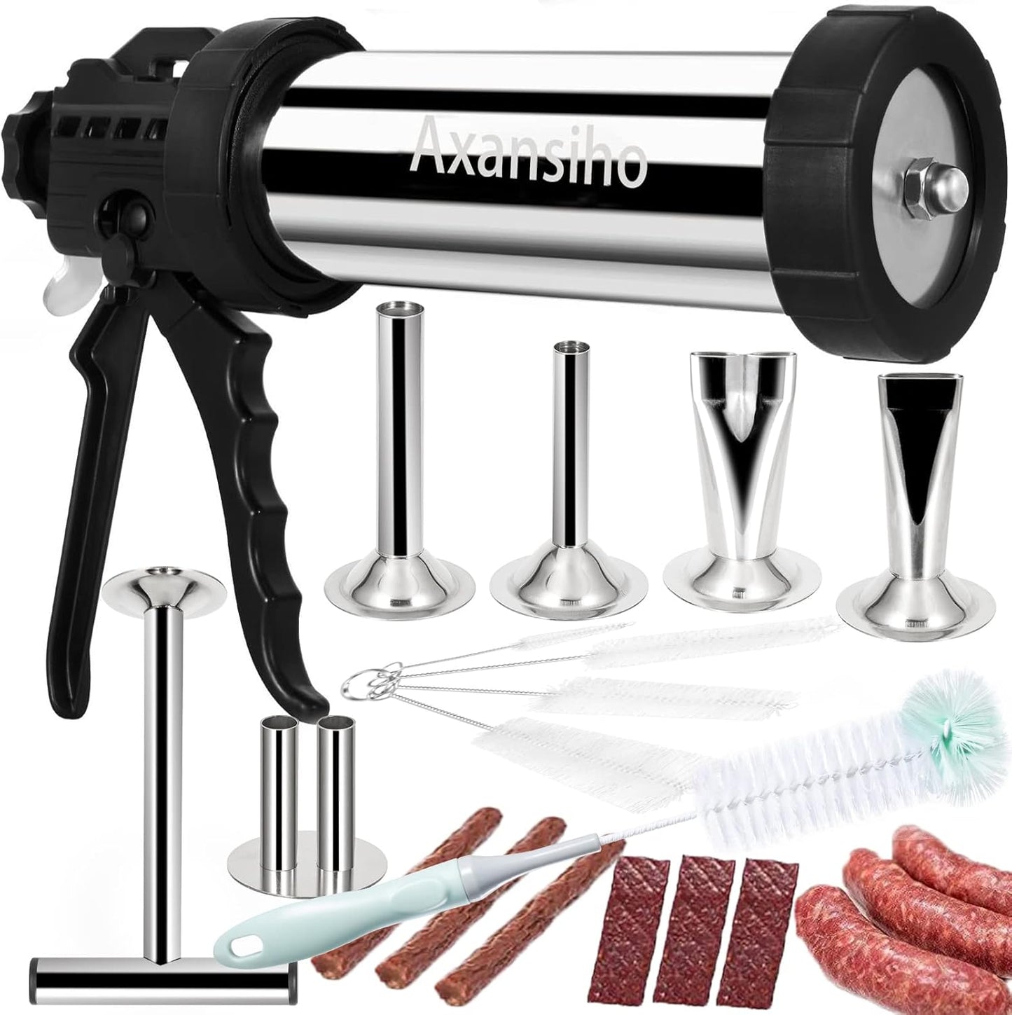 Stainless Steel Jerky Gun Kit for Homemade Beef Jerky & Sausages