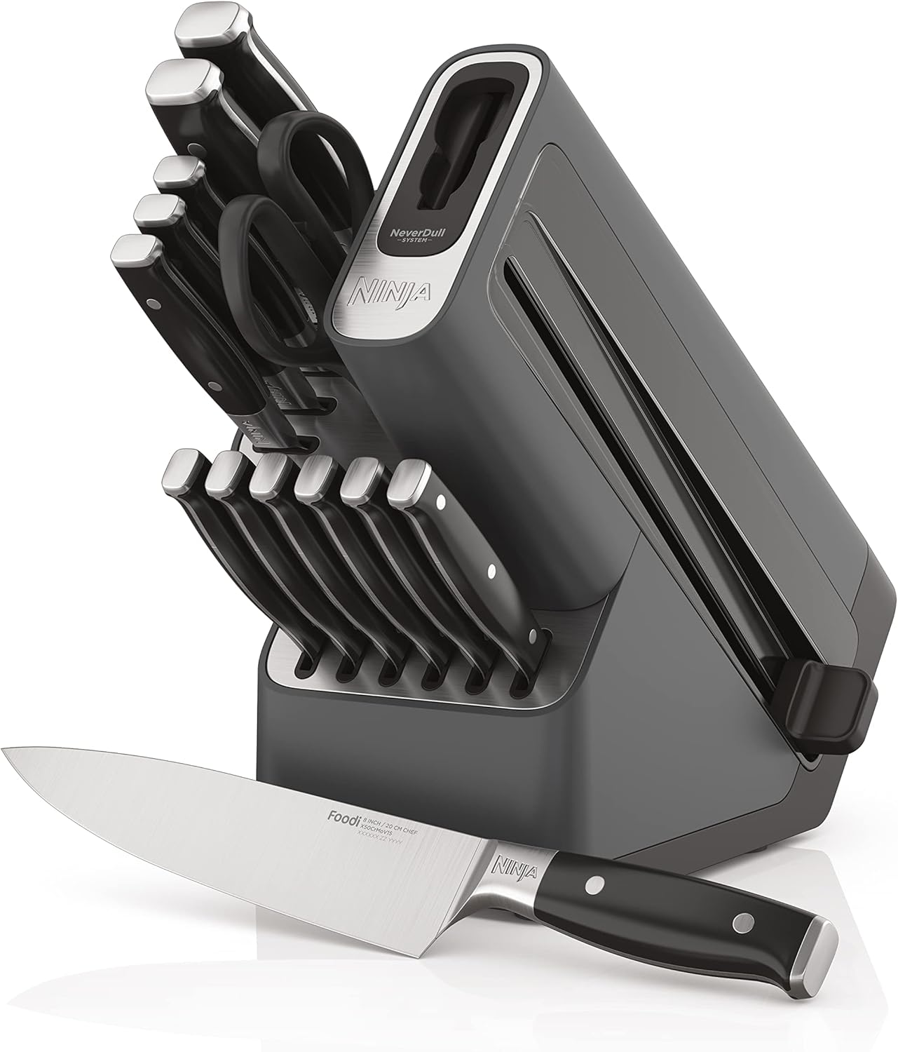 Ninja Knife Set with Built-In Sharpener for Effortless Cutting