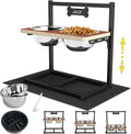 Elevated Dog Bowls with Slow Feeder - Adjustable 9-Height Raised Stand