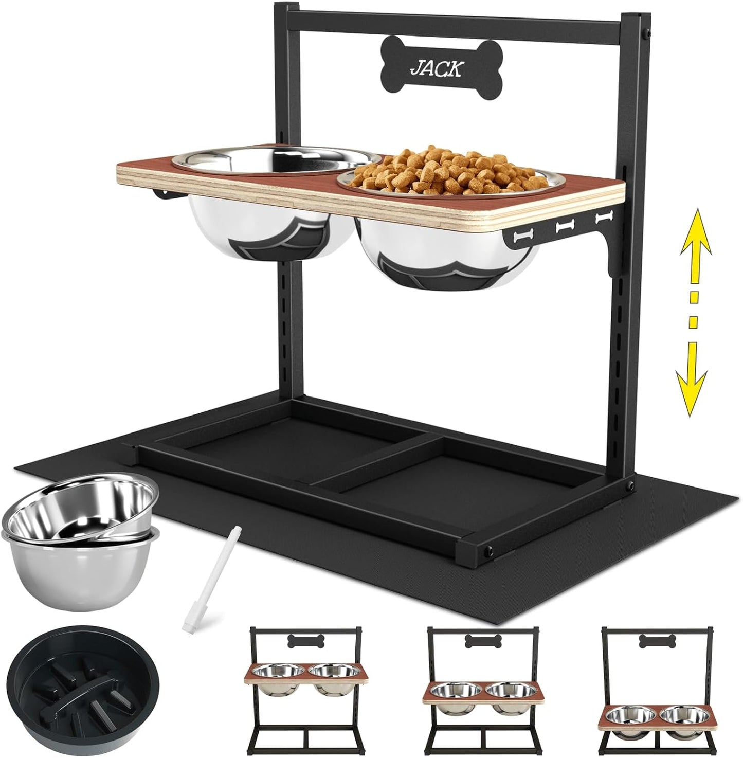 Elevated Dog Bowls with Slow Feeder for Healthy Digestion
