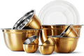 Stainless Steel Mixing Bowls Set 18-Piece with Airtight Lids - Nesting