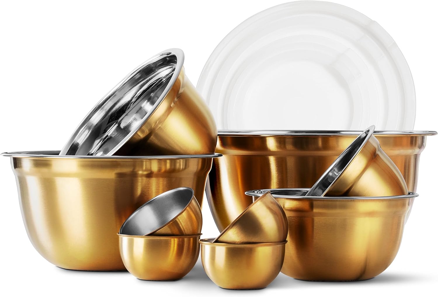 Stainless Steel Mixing Bowls Set with Airtight Lids for Kitchen