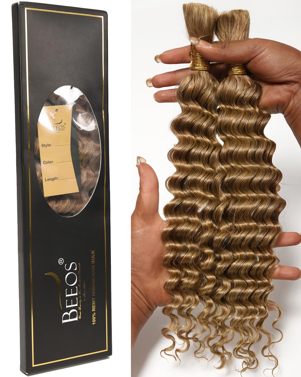 BEEOS Human Braiding Hair for Boho Braids - 18 Inch Deep Wave