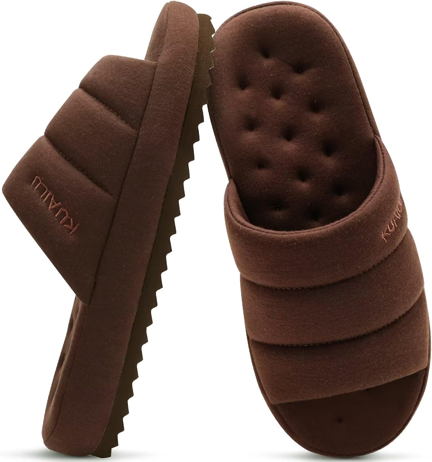 KuaiLu Men's Fashion Quilted Cotton-blend Sandal Slippers