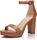 Platform Heels for Women Wide Fit 4-Inch Ankle Strap Open Toe Sandals