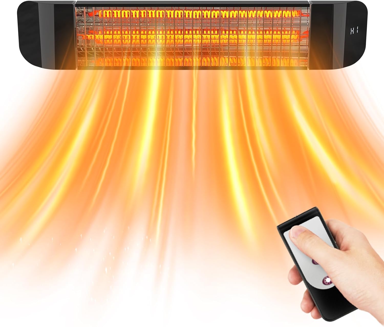 Chomalhari 1500W Outdoor Infrared Heater - Remote Control - Wall & Ceiling Mount - Black