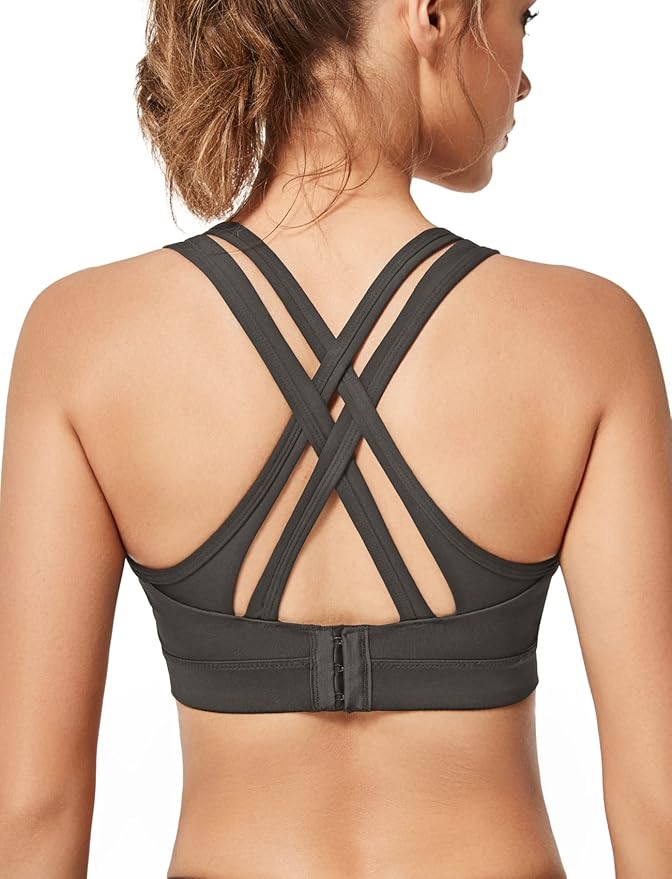 Yvette Women High Impact Sports Bras for Plus Size Comfort